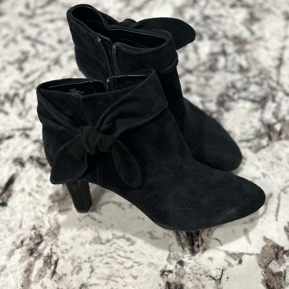 Alex Marie Suede Bow Tie Ankle Booties